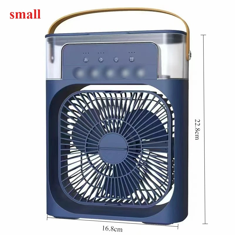 2025 New Portable Fan Air Conditioners USB Electric Fan LED Night Light Water Mist Fun 3 in 1 Air Humidifie for Home