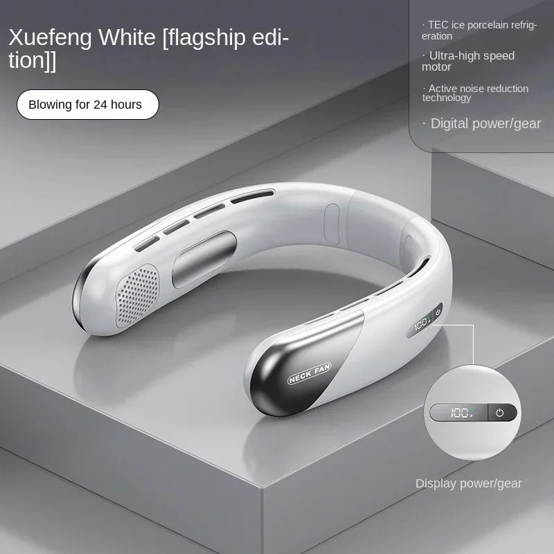 10000Mah Portable Neck Fan Mini Bladeless Silent Neckband Fan USB Rechargeable 3 Speeds Mute Wireless Electric Neck Cooler Fans