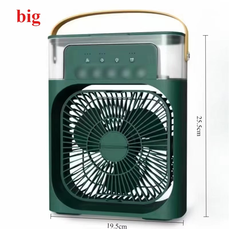 2025 New Portable Fan Air Conditioners USB Electric Fan LED Night Light Water Mist Fun 3 in 1 Air Humidifie for Home