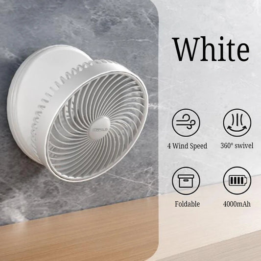 Desktop Fan Fourth Gear Fan Speed Foldable Wall Mounted Fan 360 Degree Rotation 4000Mah Rechargeable Electric Fan Household