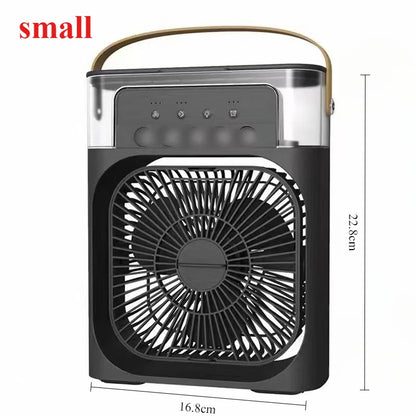 2025 New Portable Fan Air Conditioners USB Electric Fan LED Night Light Water Mist Fun 3 in 1 Air Humidifie for Home