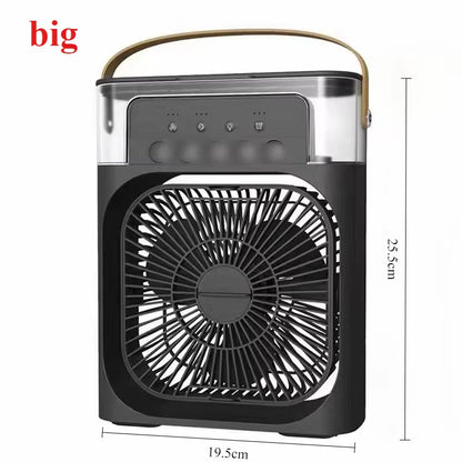 2025 New Portable Fan Air Conditioners USB Electric Fan LED Night Light Water Mist Fun 3 in 1 Air Humidifie for Home