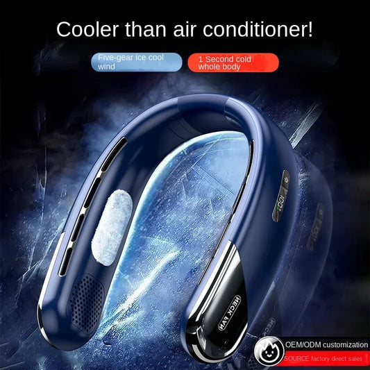 10000Mah Portable Neck Fan Mini Bladeless Silent Neckband Fan USB Rechargeable 3 Speeds Mute Wireless Electric Neck Cooler Fans