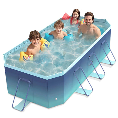 Outdoor Foldable Large Swimming Pool Summer Water Party Non-Inflatable Swimming Pool for Adult and Kids Swimming Outdoor Garden