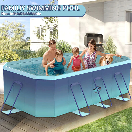 Outdoor Foldable Large Swimming Pool Summer Water Party Non-Inflatable Swimming Pool for Adult and Kids Swimming Outdoor Garden